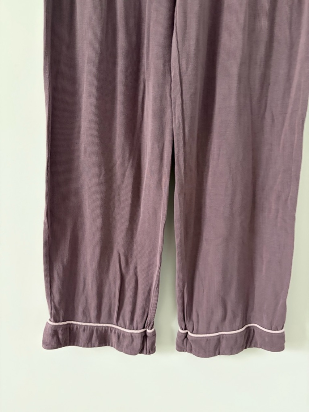 Cozy Earth Bamboo Rib Knit Wide Leg Classic Pajama Pant Loungewear Lavender M - Picture 3 of 10